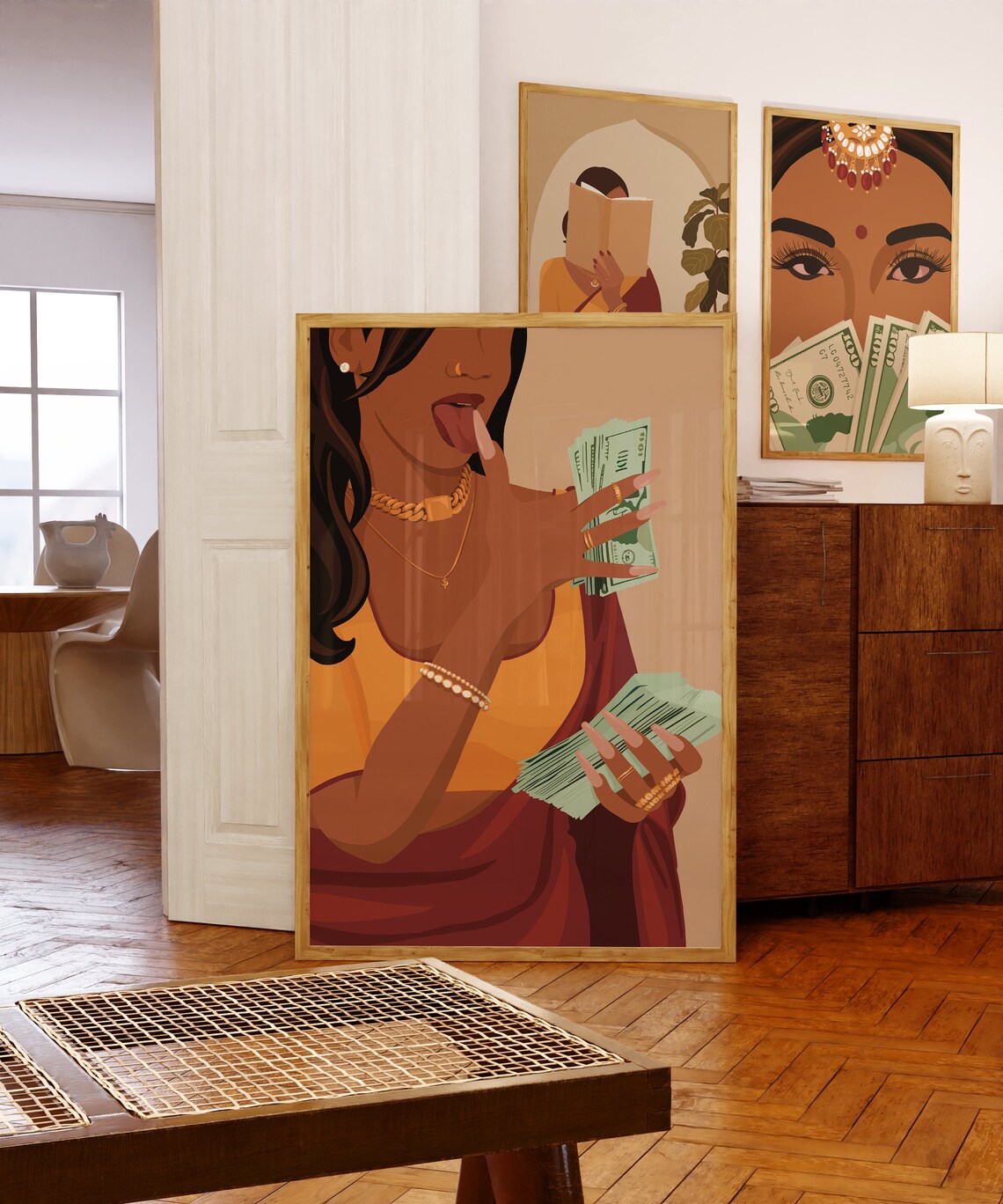 Rich Indian Woman Desi Art Print, South Asian Art - Image 4