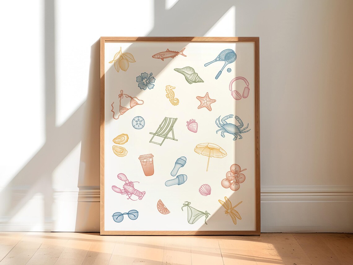 Beachy Coastal Granddaughter Surf Poster Art Print