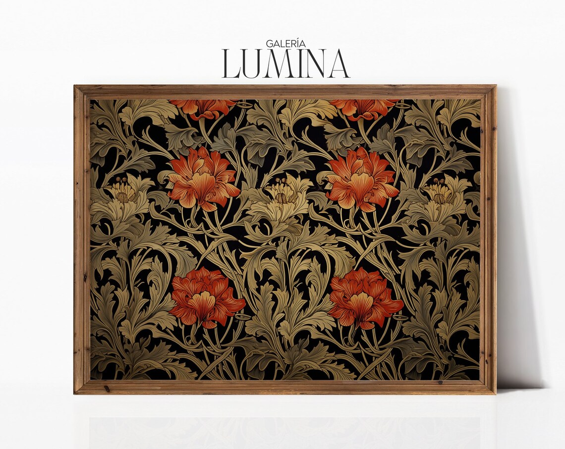 Flower and Nature Motif, Arts & Crafts Wall Art Print