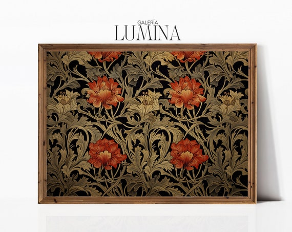 Flower and Nature Motif, Arts & Crafts Wall Art Print