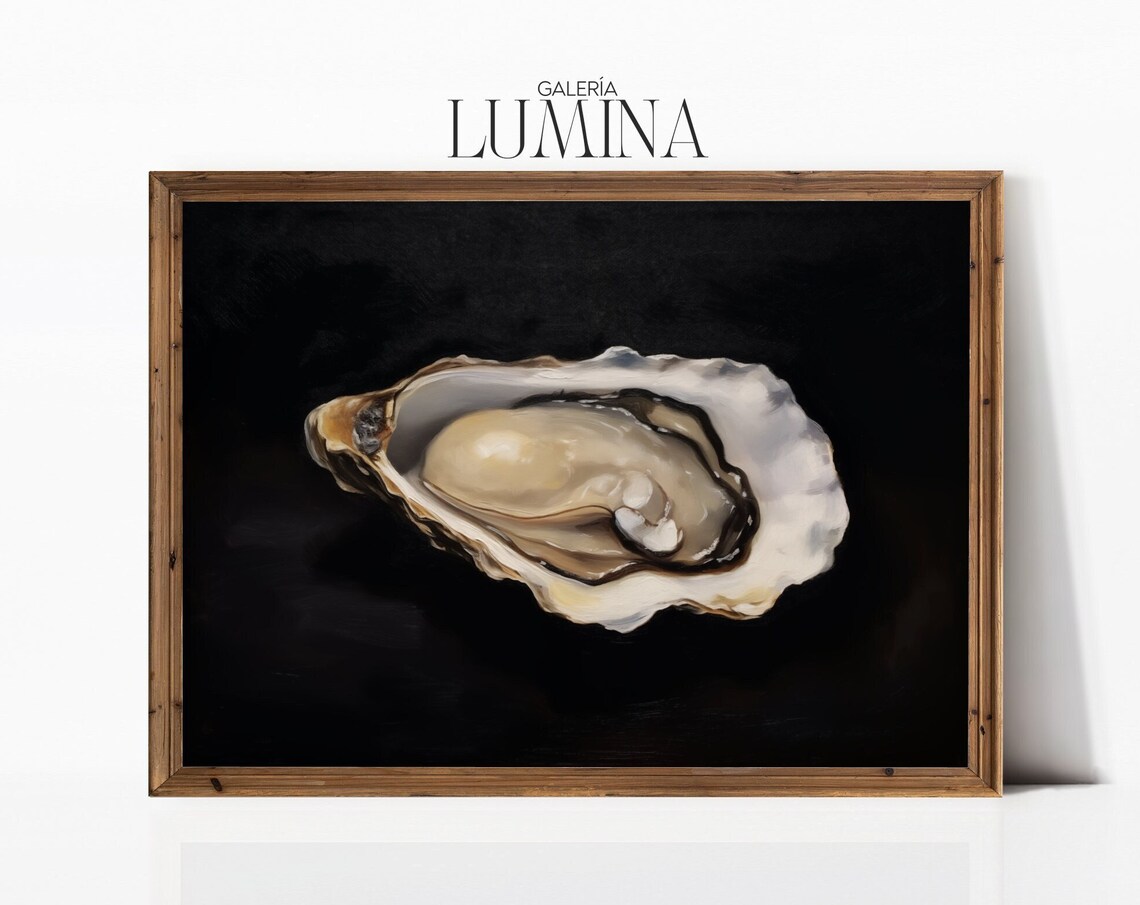 Oyster Still Life, Classic Oil Painting Art Print