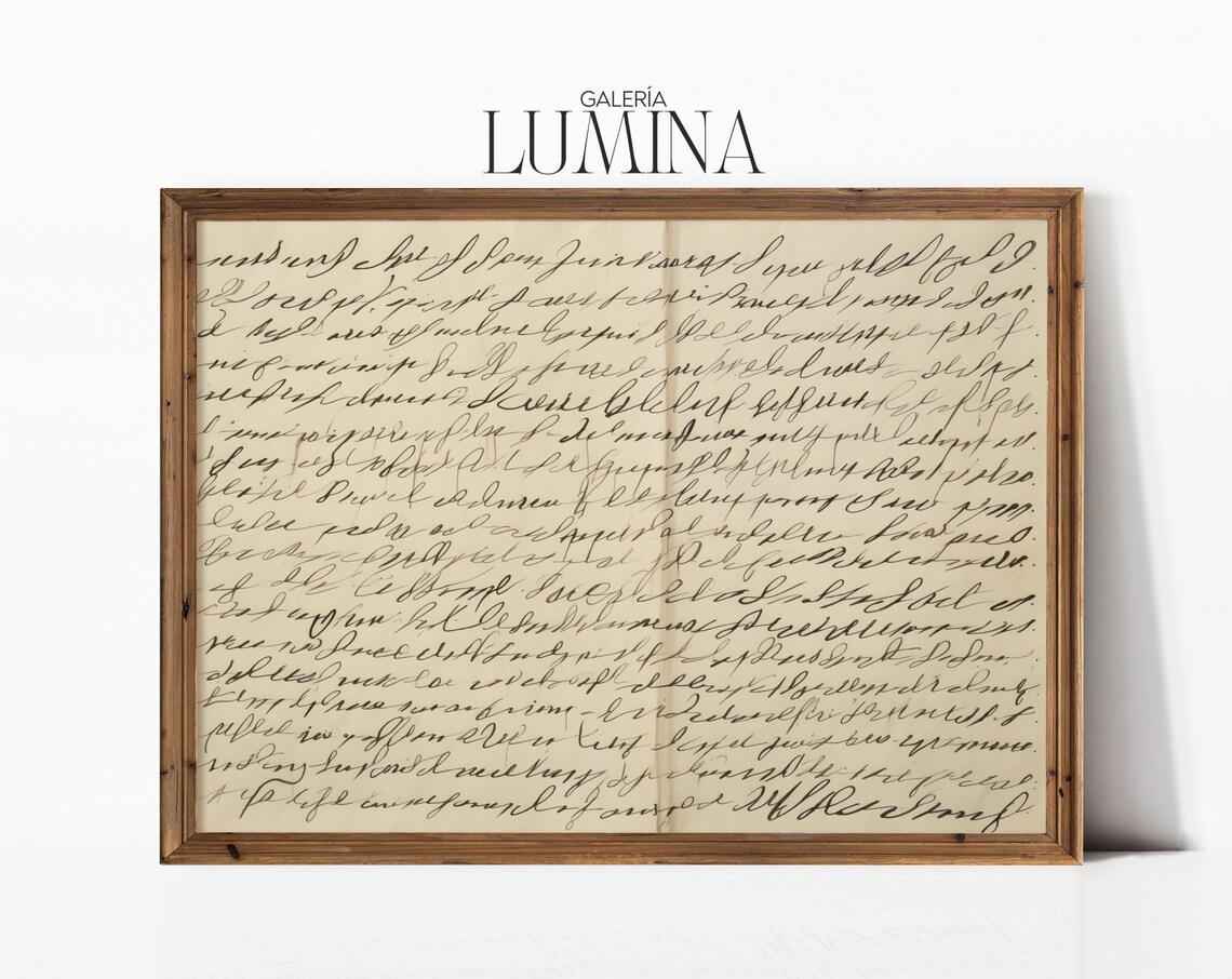 Vintage Handwriting Sketch Abstract Art Print