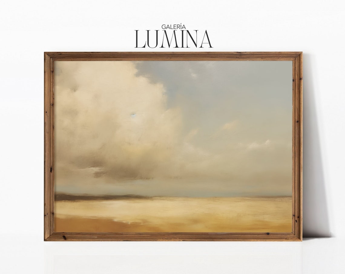 Nature Landscape Painting Vintage Cloud Study Wall Art Wide View Landscape Painting Sky Art Print Art Frame Tv Art 304