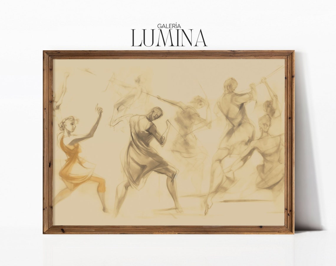 Figures Dancing Sketch Abstract Figure Sketch Figurative Vintage Sketch Neutral Abstract Line Art Art Frame Tv Art 300
