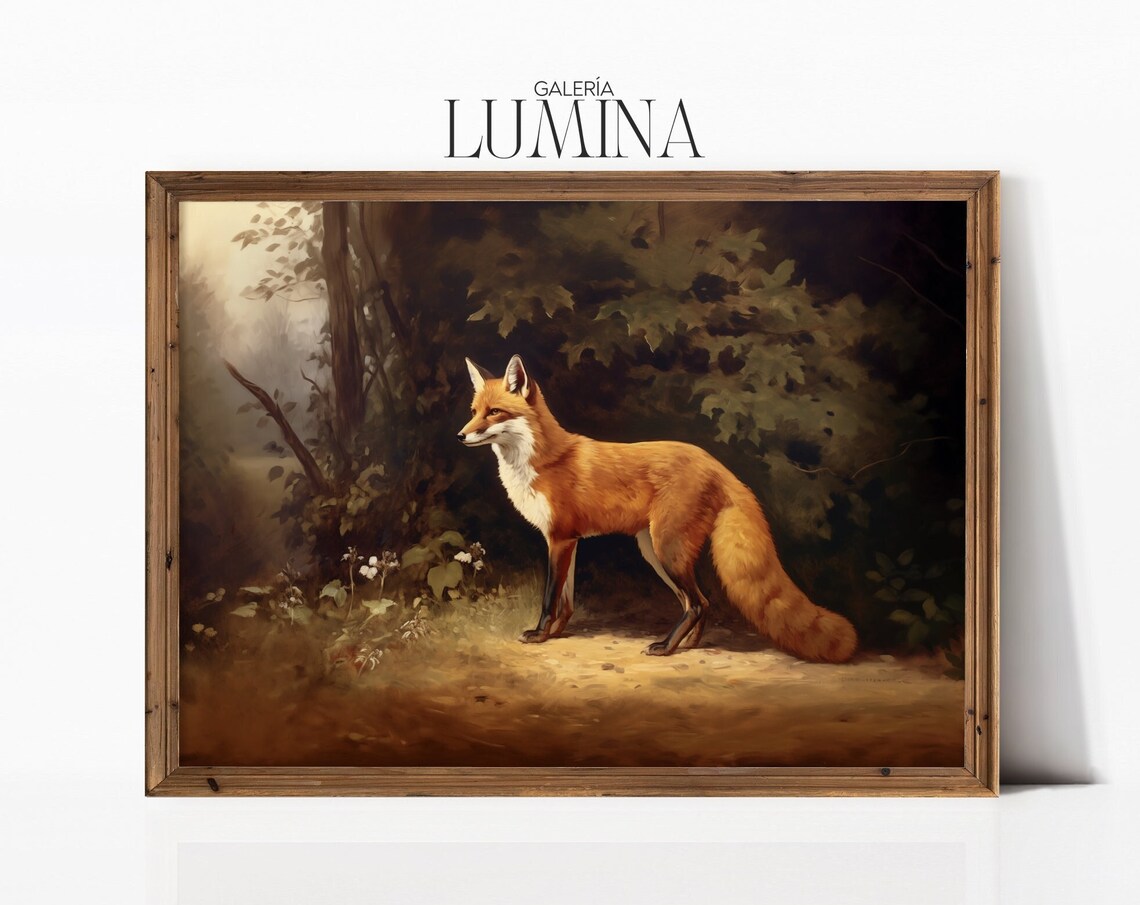 Fox In The Forest Vintage Animal Art Print