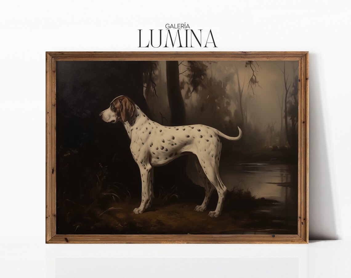 Rustic Hunting Dog Antique Animal Portrait Art Print