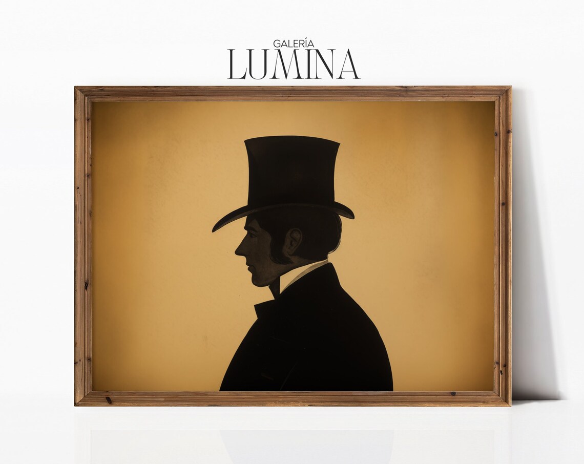 Vintage Aristocratic Gentleman Silhouette Art Print