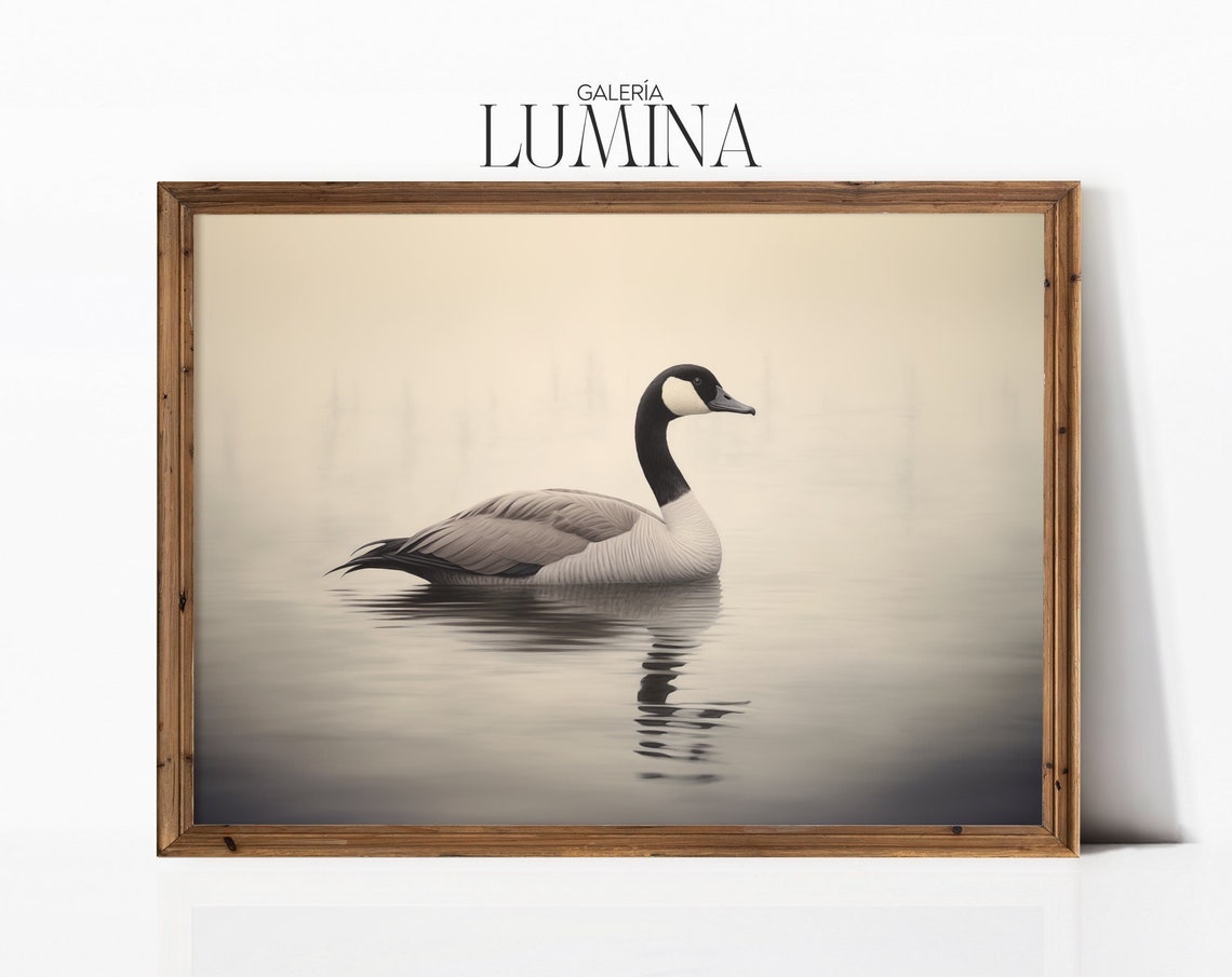 Canadian Goose Realistic Painting Vintage Goose Oil Painting Goose Antique Print Lake House Wall Art Art Frame Tv Art 262