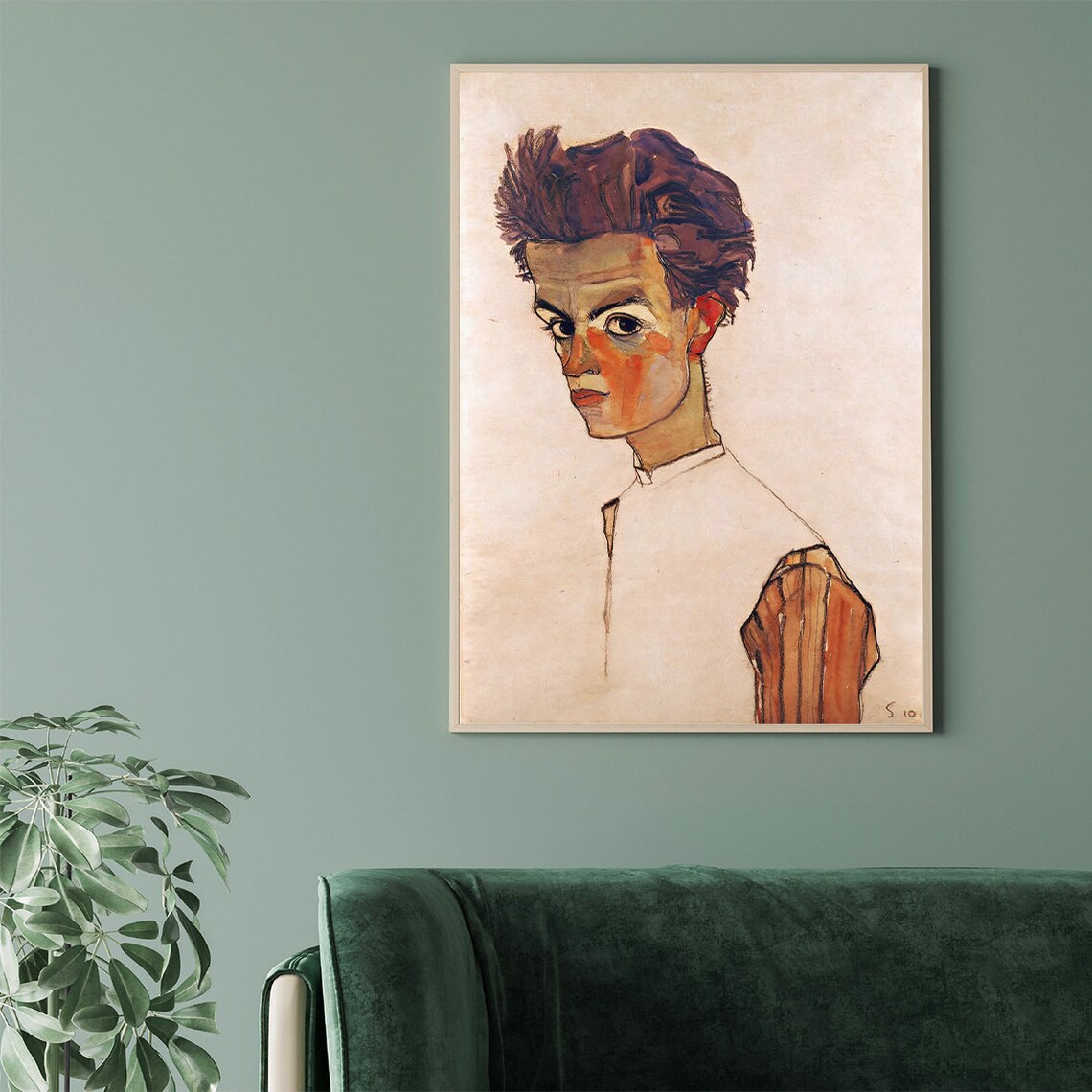 Egon Schiele Portrait Exhibition Poster, Art Print - Image 3