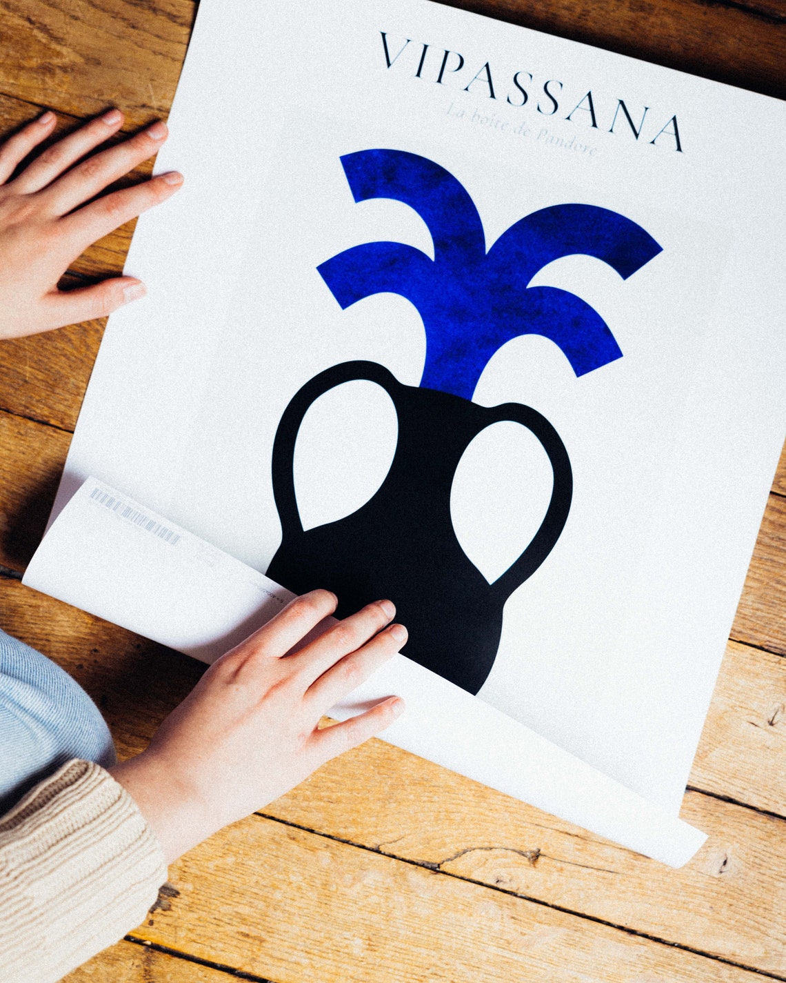 Vipassana Black Amphora Vase Blue Flame Modern Gallery Poster - Image 5