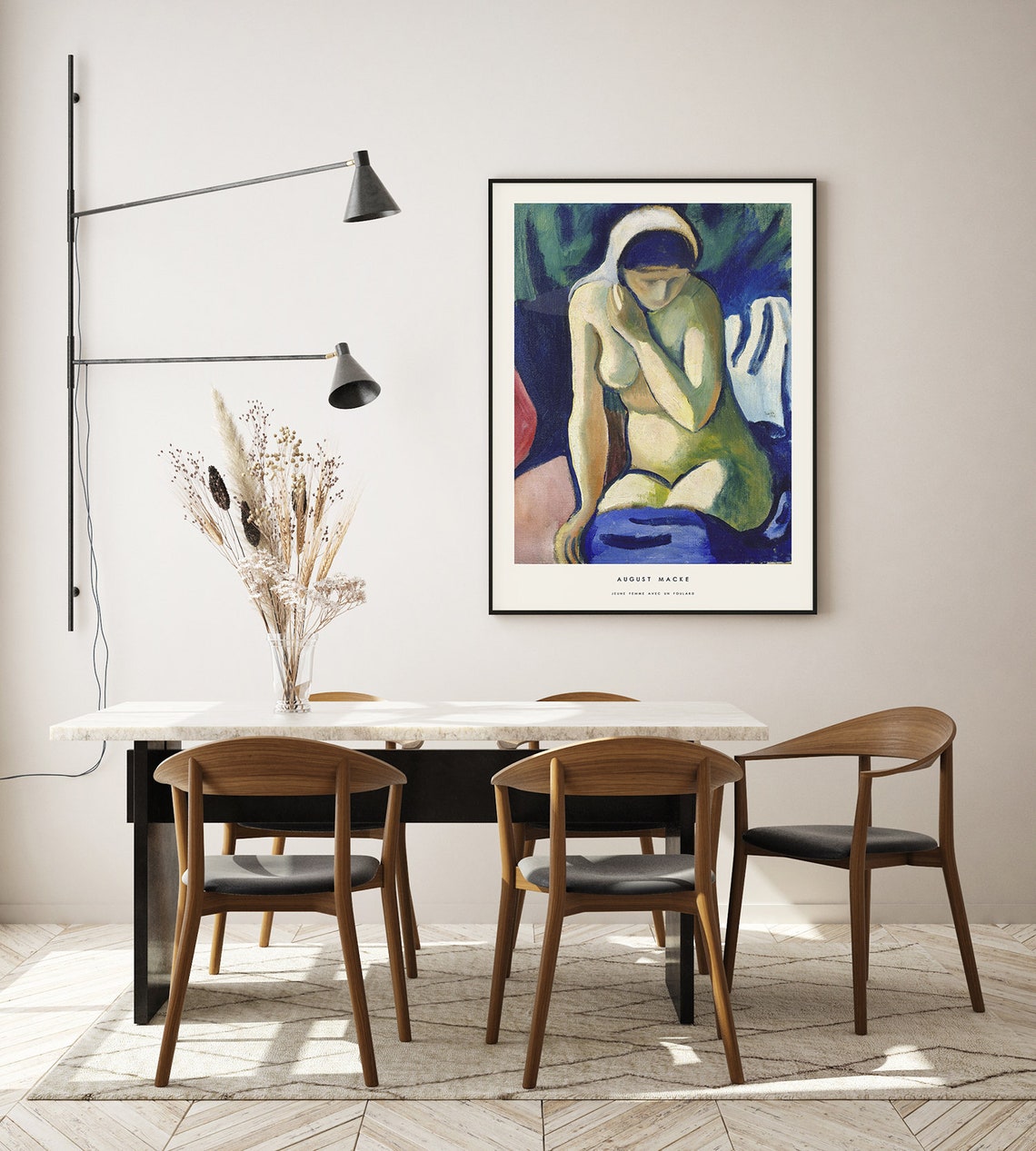August Macke Jeune Femme Avec Un Foulard Expressionist Poster - Image 2
