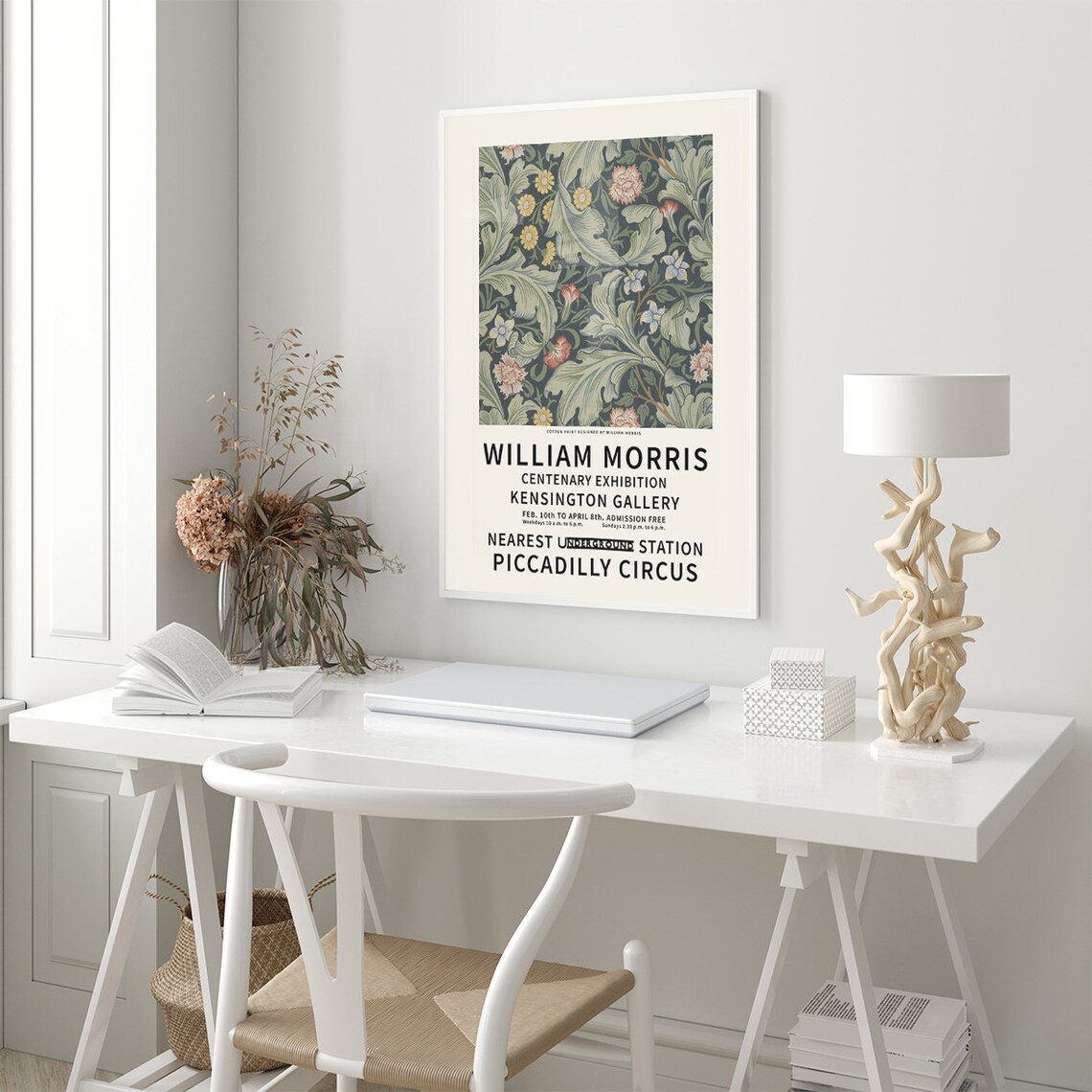 William Morris Flower Motifs Exhibition Poster, Art Nouveau - Image 2