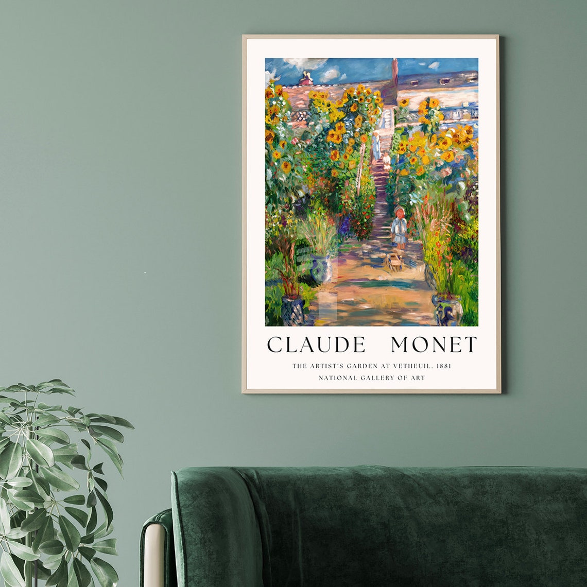 Claude Monet The Artists Garden at Vetheuil 1881 Museum Poster - Image 2