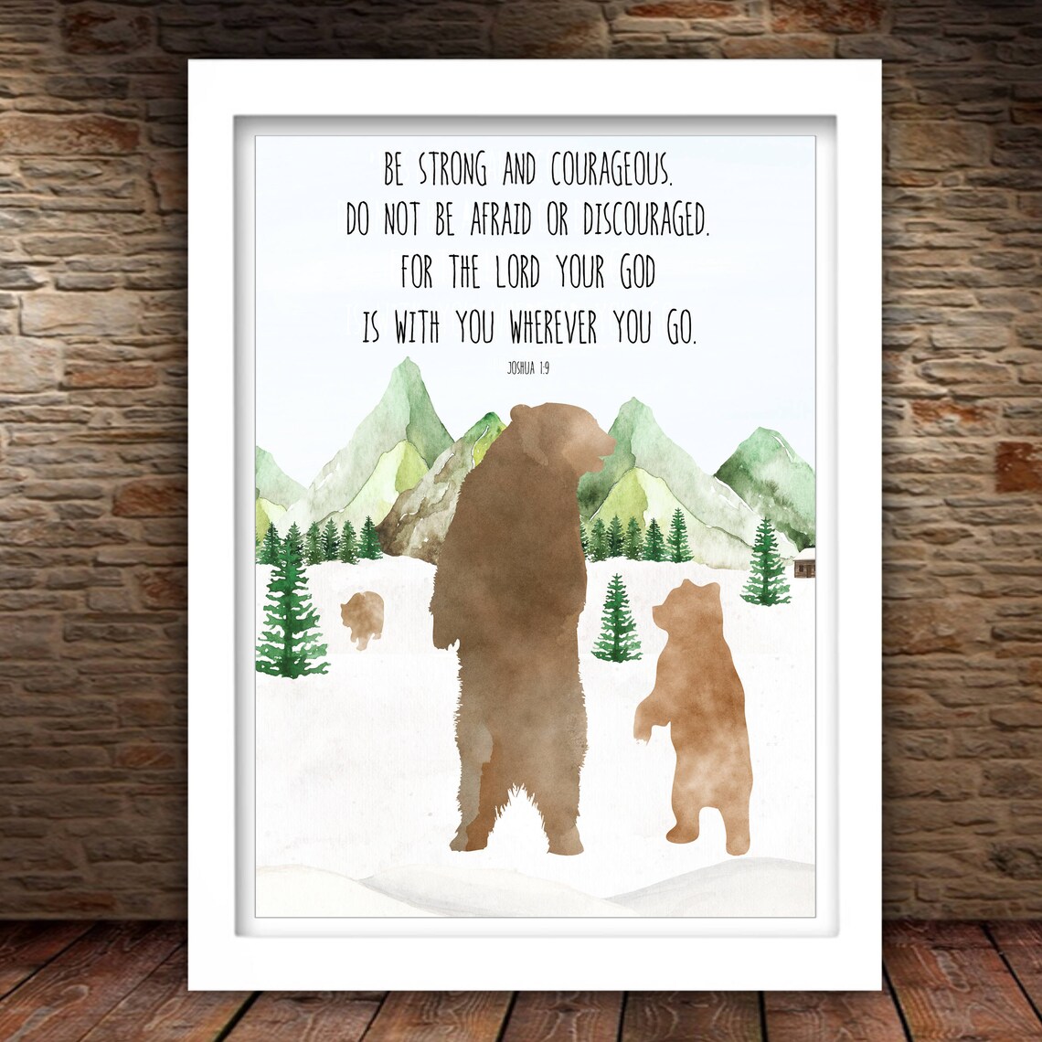 Joshua 1:9 Be Strong And Courageous Scripture Print - Image 2