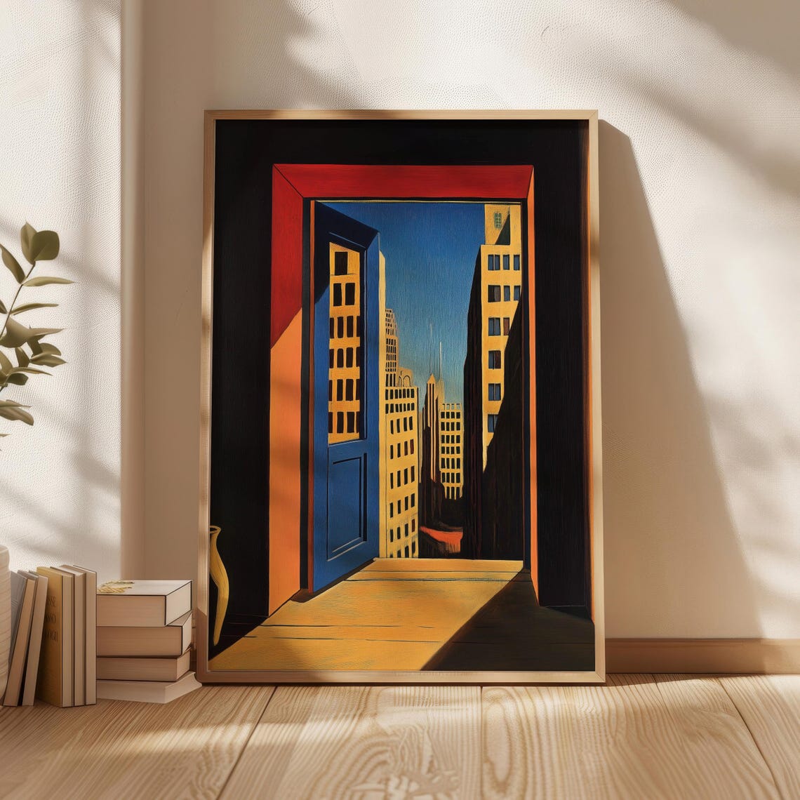 De Chirico Style City Doorway Surreal Urban Architecture Wall Poster