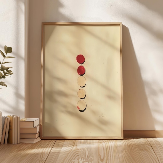 Red Circle Stack Abstract Geometric Poster Poker Chip Wall Decor