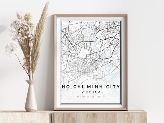 Ho Chi Minh City Map Print Poster Wall Art Geographic