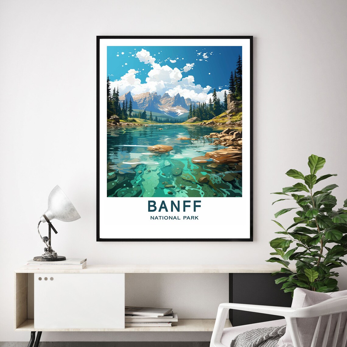 Banff National Park Mountain Lake Canada Scenic Travel Poster - Image 3