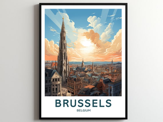 Brussels Travel Print Wall Art Brussels Wall Hanging Home Dcor Brussels Gift Art Lovers Belgium Art Poster