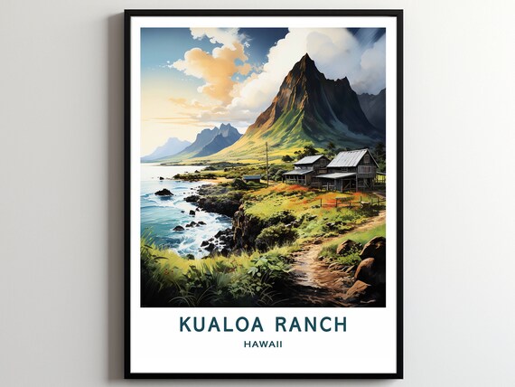 Kualoa Ranch Travel Print Wall Art Kualoa Ranch Wall Hanging Home Dcor Kualoa Ranch Gift Art Lovers Hawaii Art Poster
