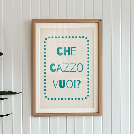 Che Cazzo Vuoi Quote, Retro Minimalist Poster