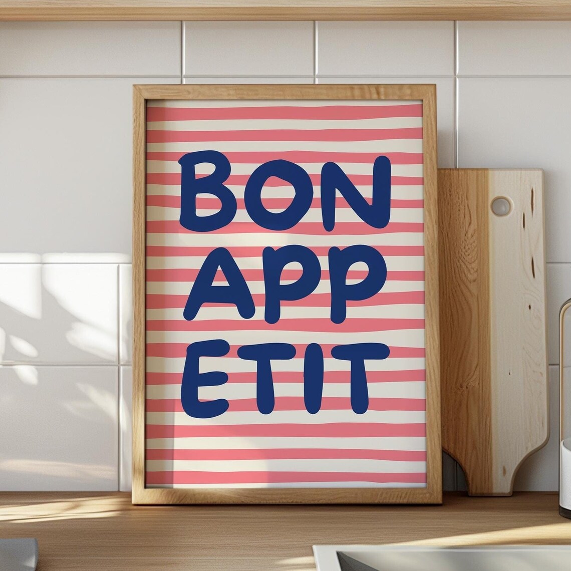 Bon Appetit Kitchen Typography, French Inspired Decor