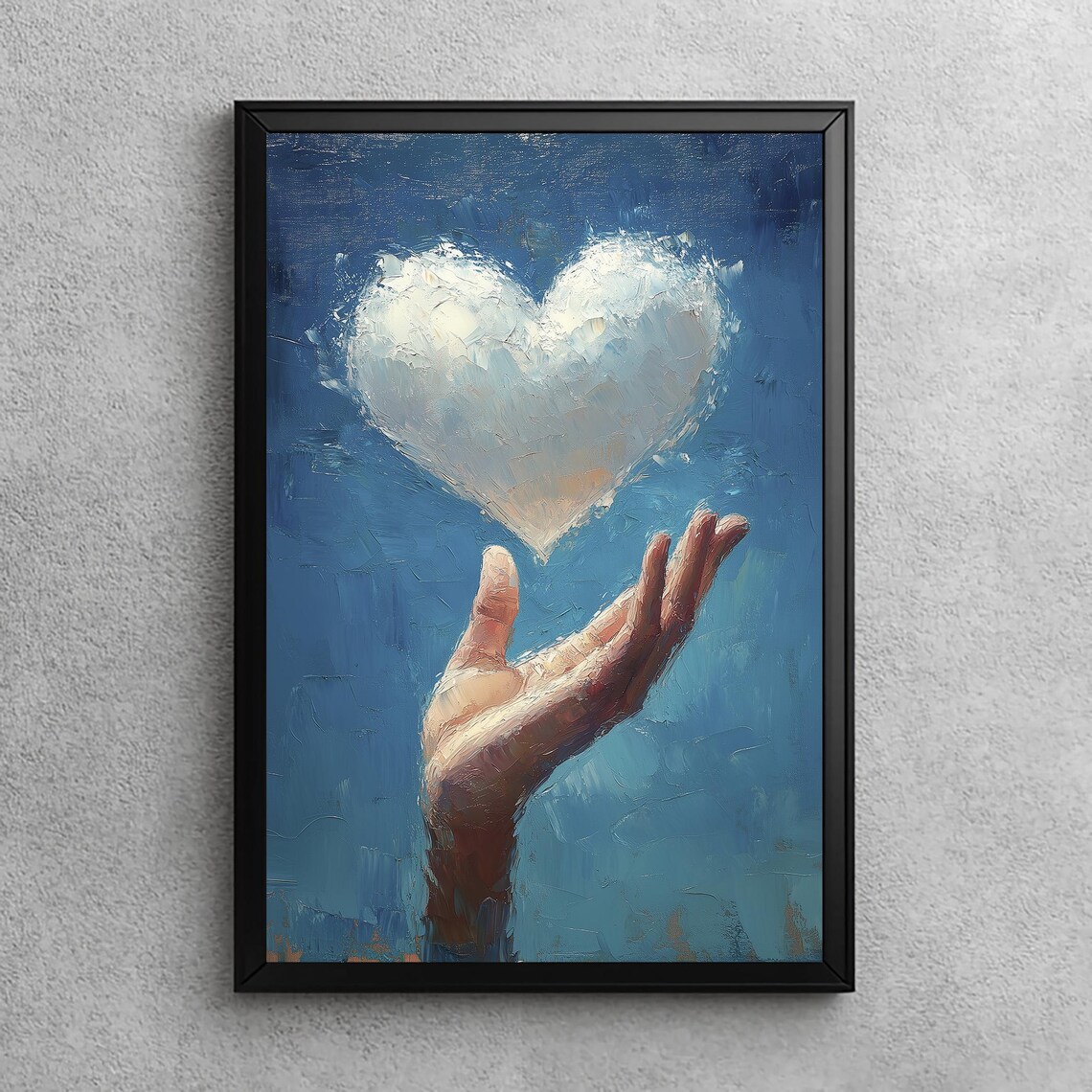 Cloud Heart In Hand, Romantic Love Decor Art Print