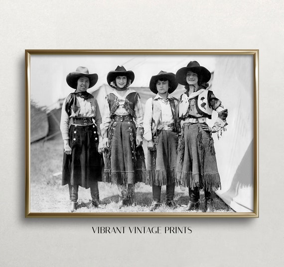 Cowgirl Wall Art Black And White Art Vintage Wall Art Wild West Photo Old Photo Western Aesthetic Wall Art