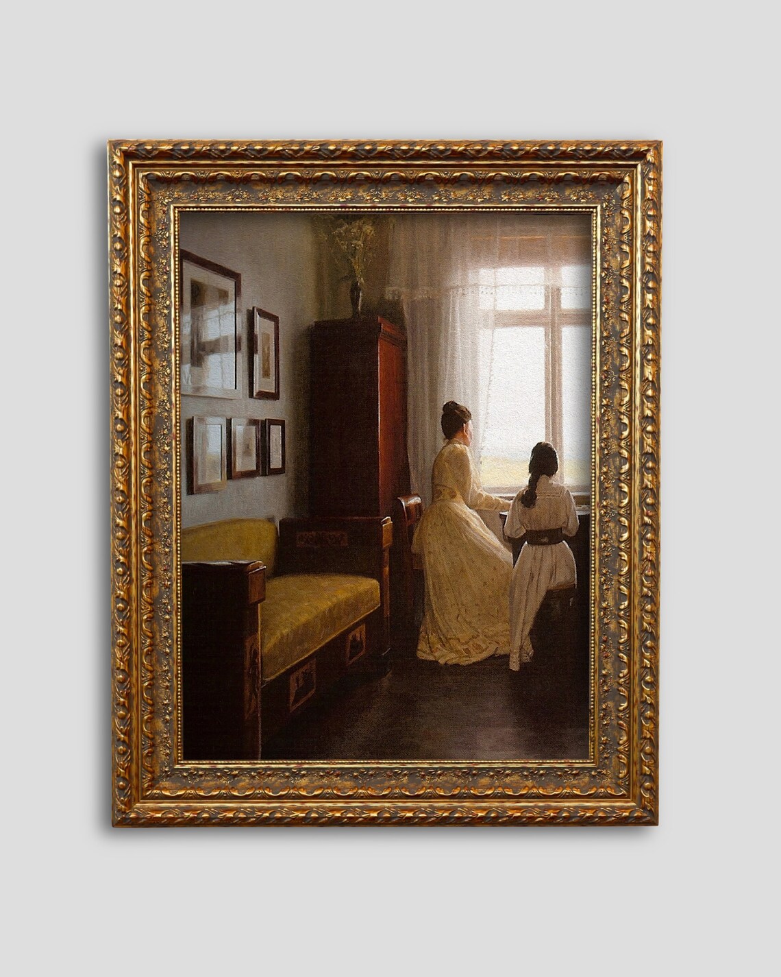 Mother and Daughter Vintage Portrait Art Print - Image 3