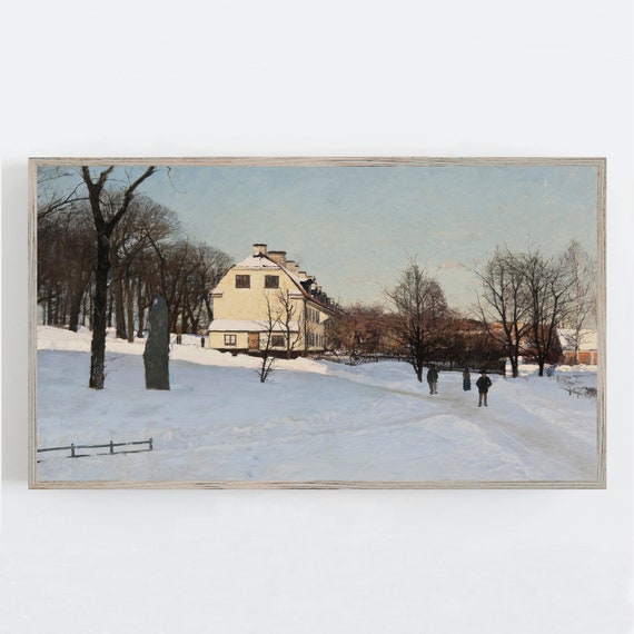 Winter Frame Tv Art Vintage Wall Art Winter Wall Art Farmhouse Wall Decor Rustic Wall Decor Frame Tv Art
