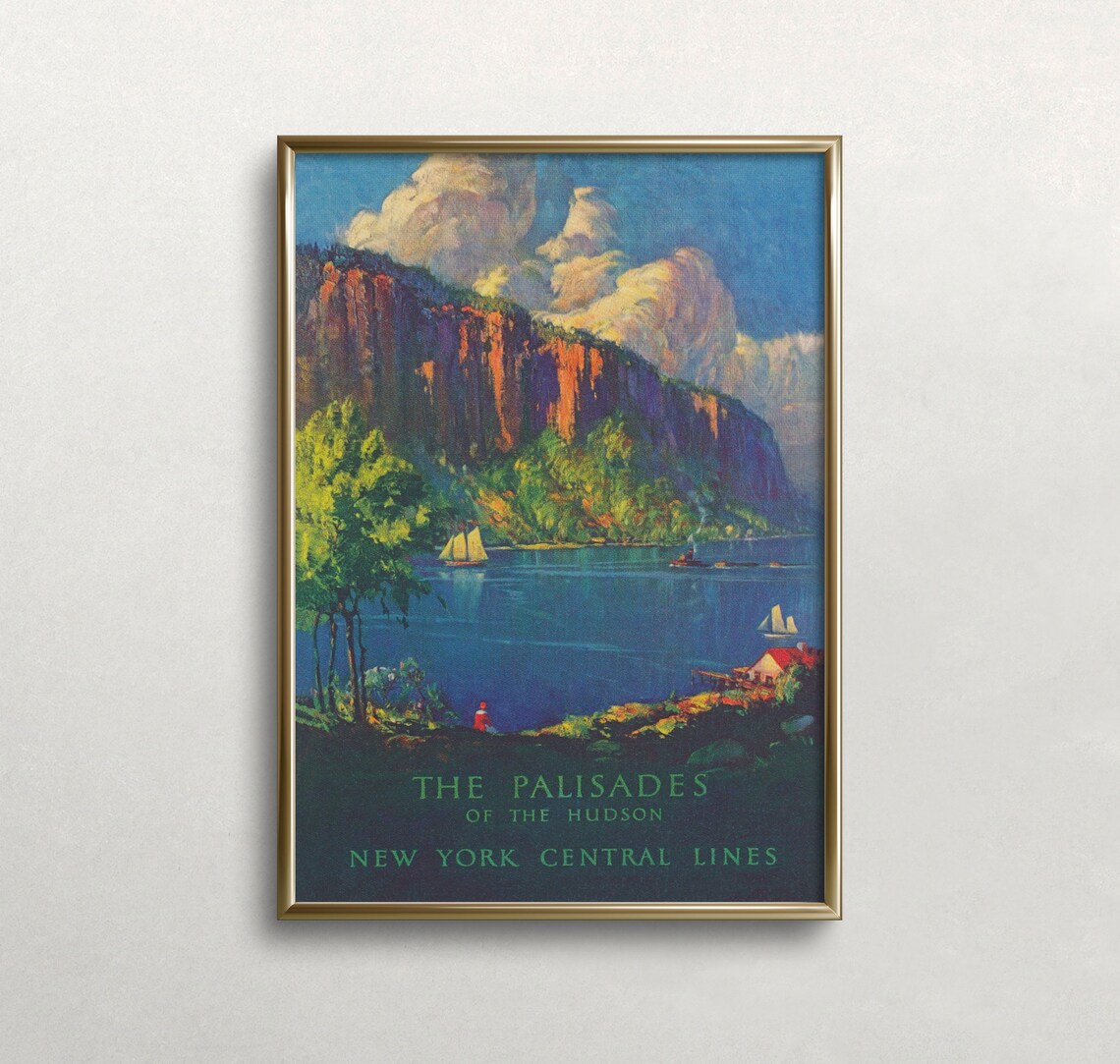Palisades Of The Hudson Vintage Travel Poster, New York