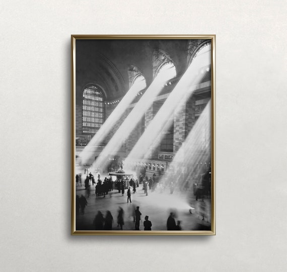 Grand Central Station Black & White Vintage Poster
