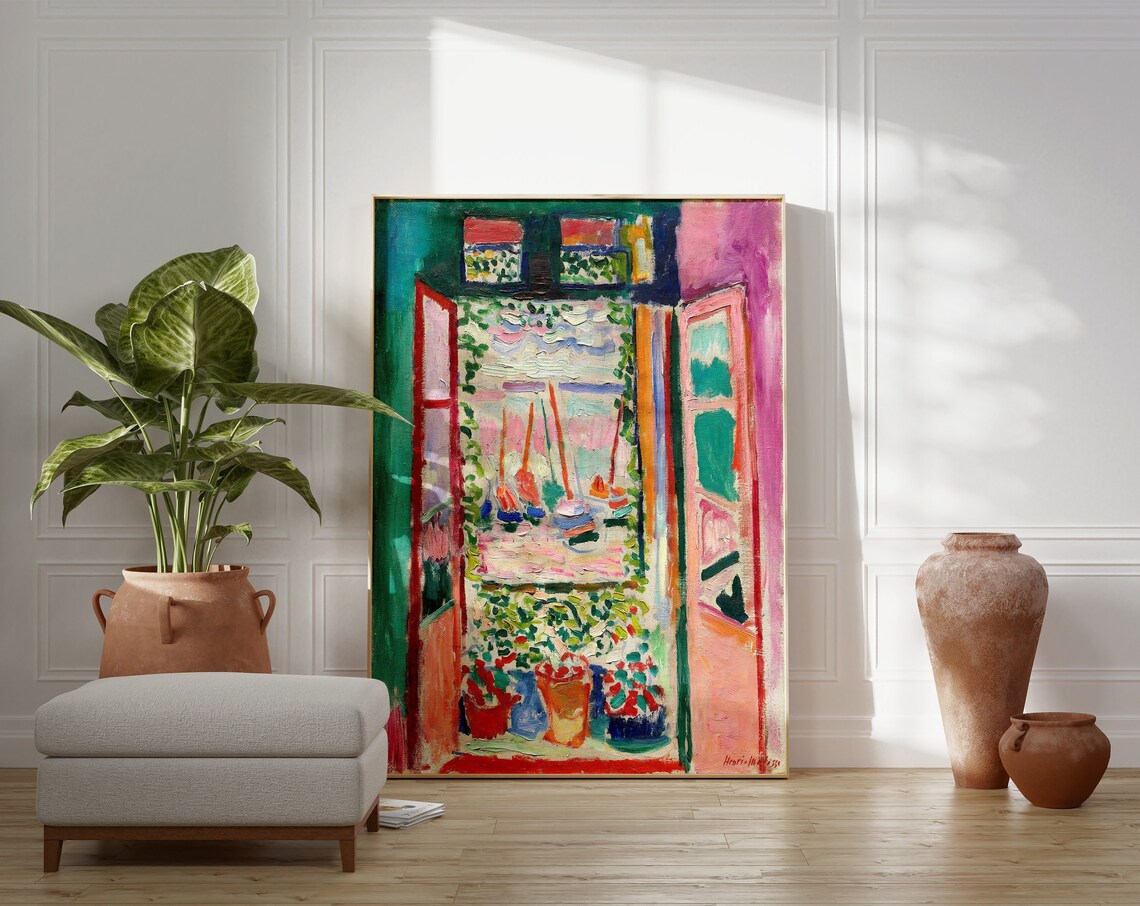 Matisse-Inspired Open Window Floral Art Print