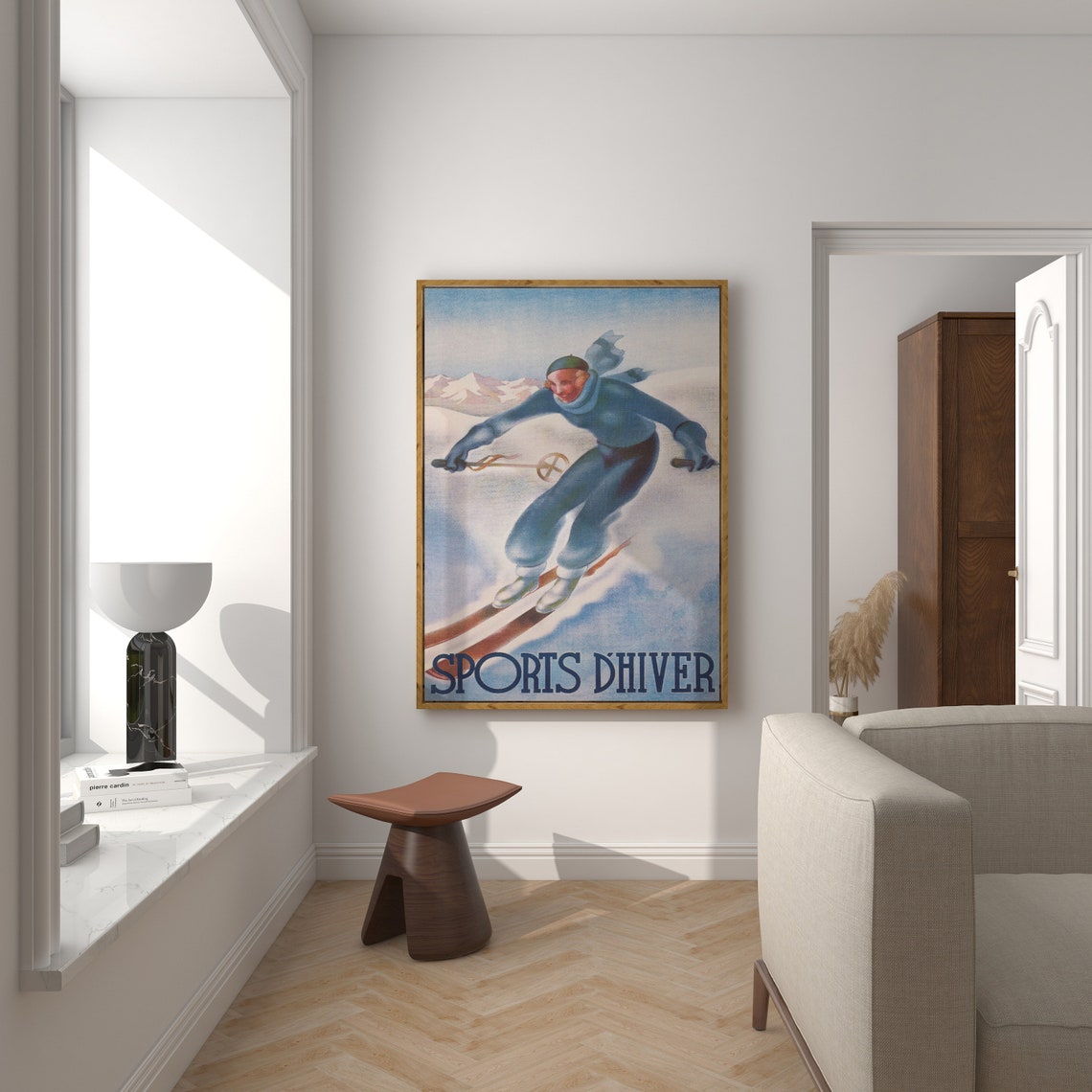 Vintage Ski Poster France Wall Art France Ski Print Winter Sports Art Art Downhill Skier Wall Art Large Art - Image 5