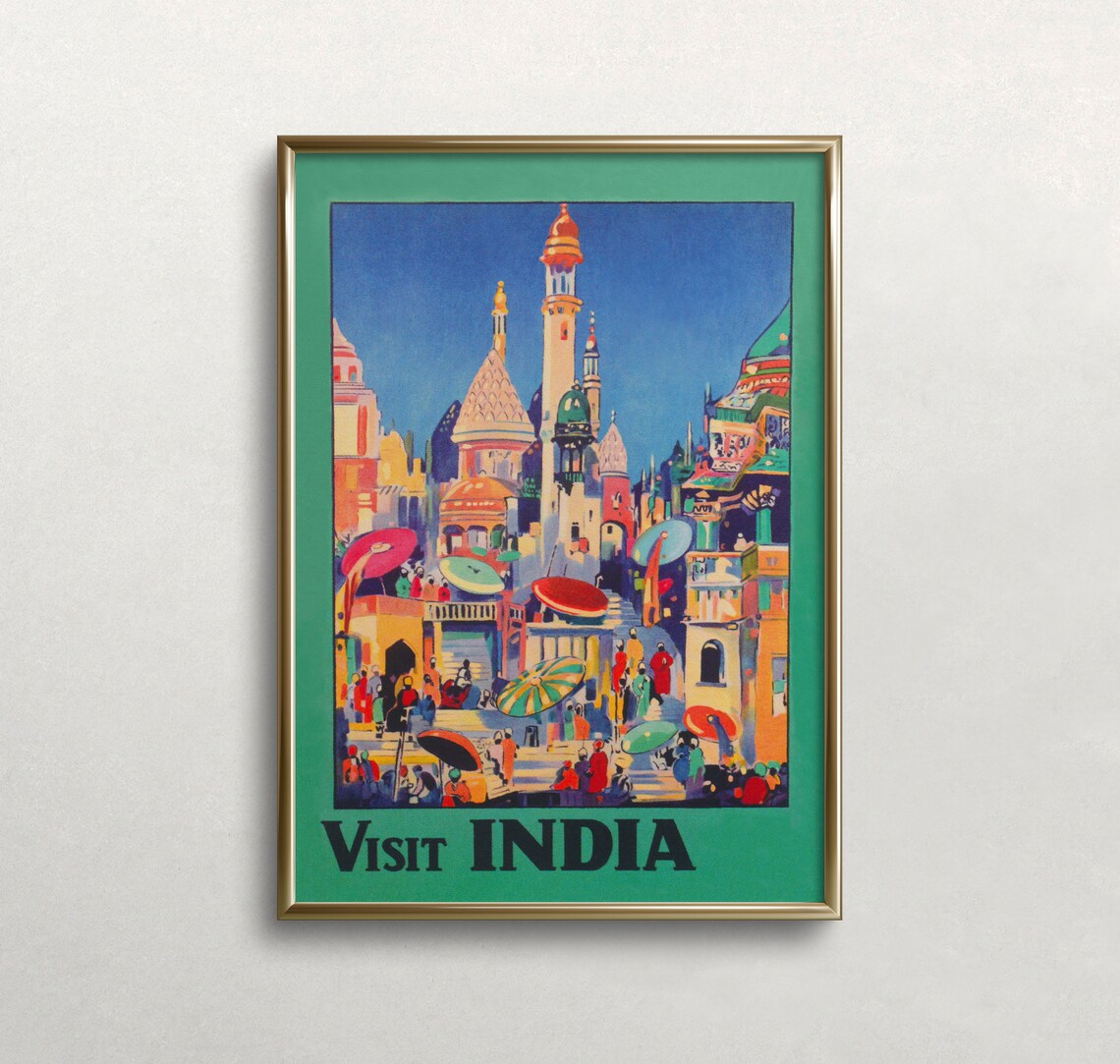 Visit India Vintage Travel Poster, India Railways