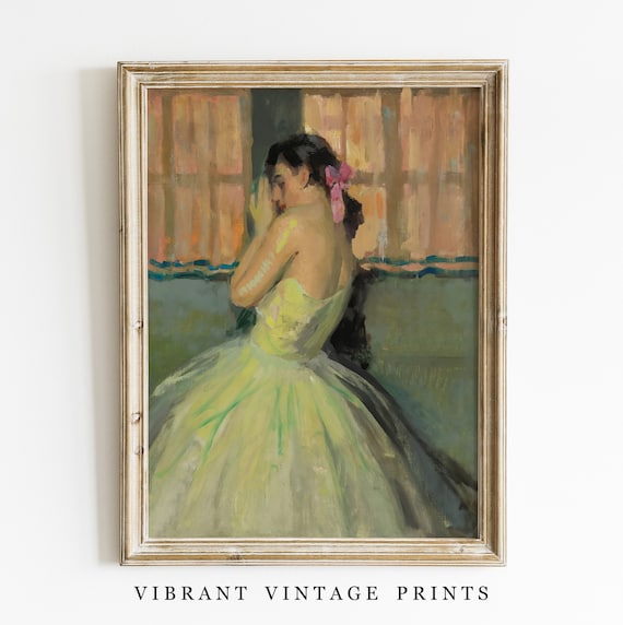 Vintage Woman Portrait Art Print, Antique Fashion Decor