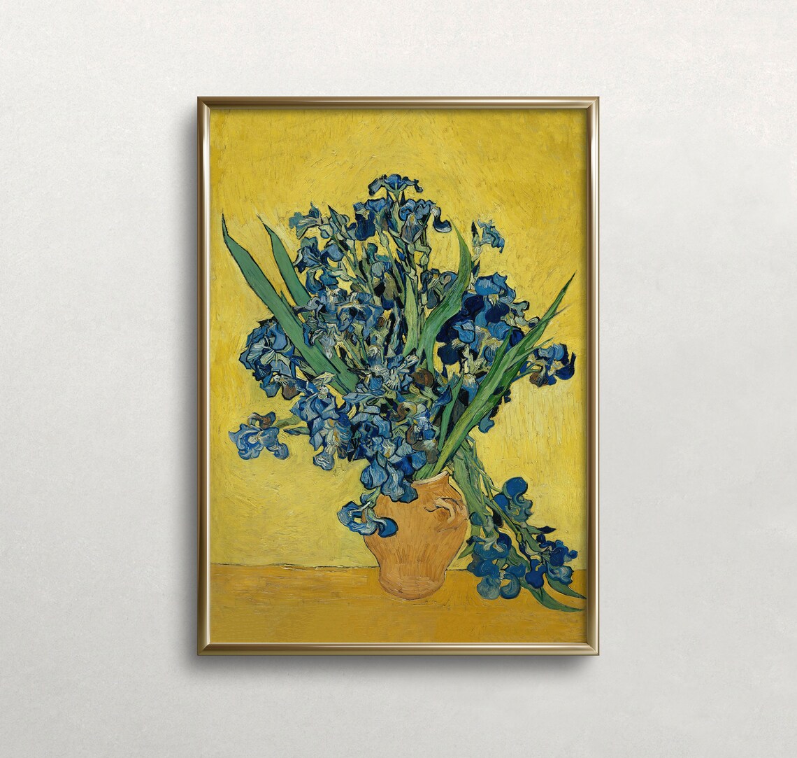 Irises, Van Gogh-Inspired Vintage Flower Art Print