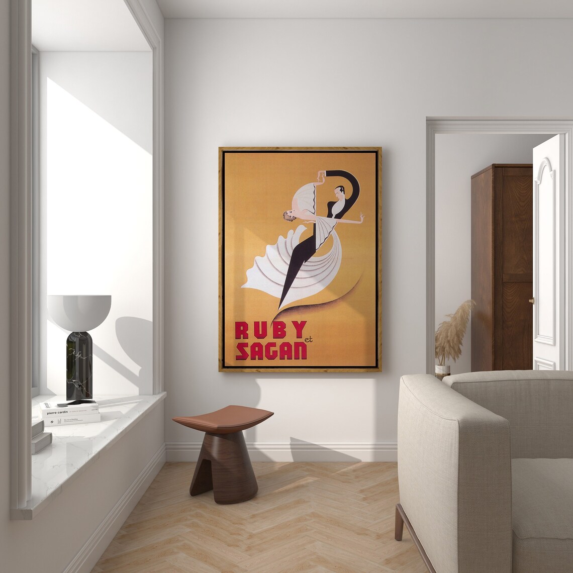 Ballroom Dancers Art Deco Vintage Wall Art Print
