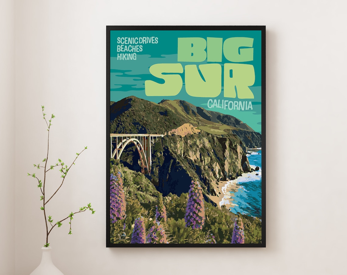Big Sur Vintage Travel Poster, National Forest
