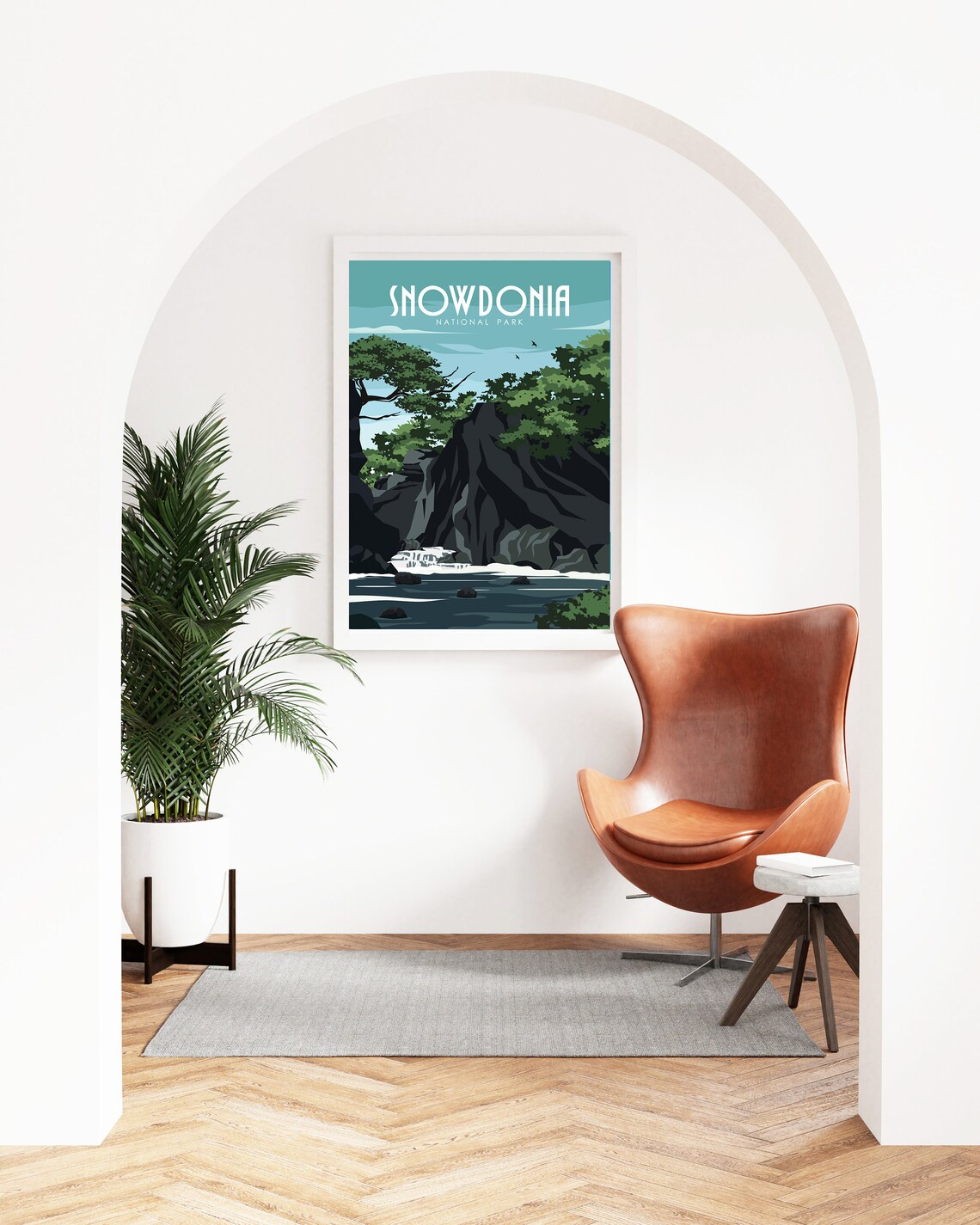Snowdonia National Park Wales Coastal Cliffs Retro Travel Poster - Image 3