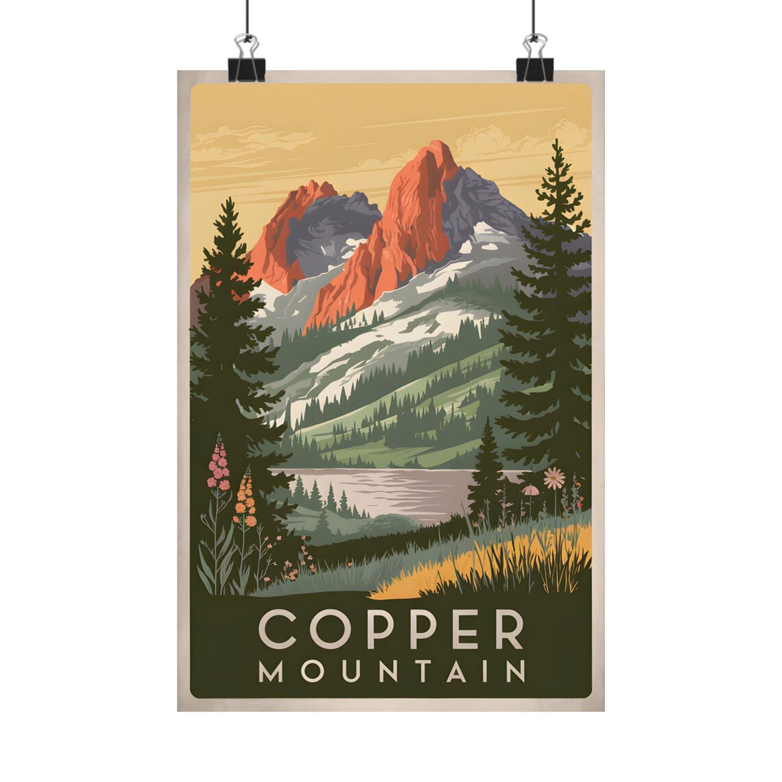 Copper Mountain Vintage Poster, Scenic Landscape