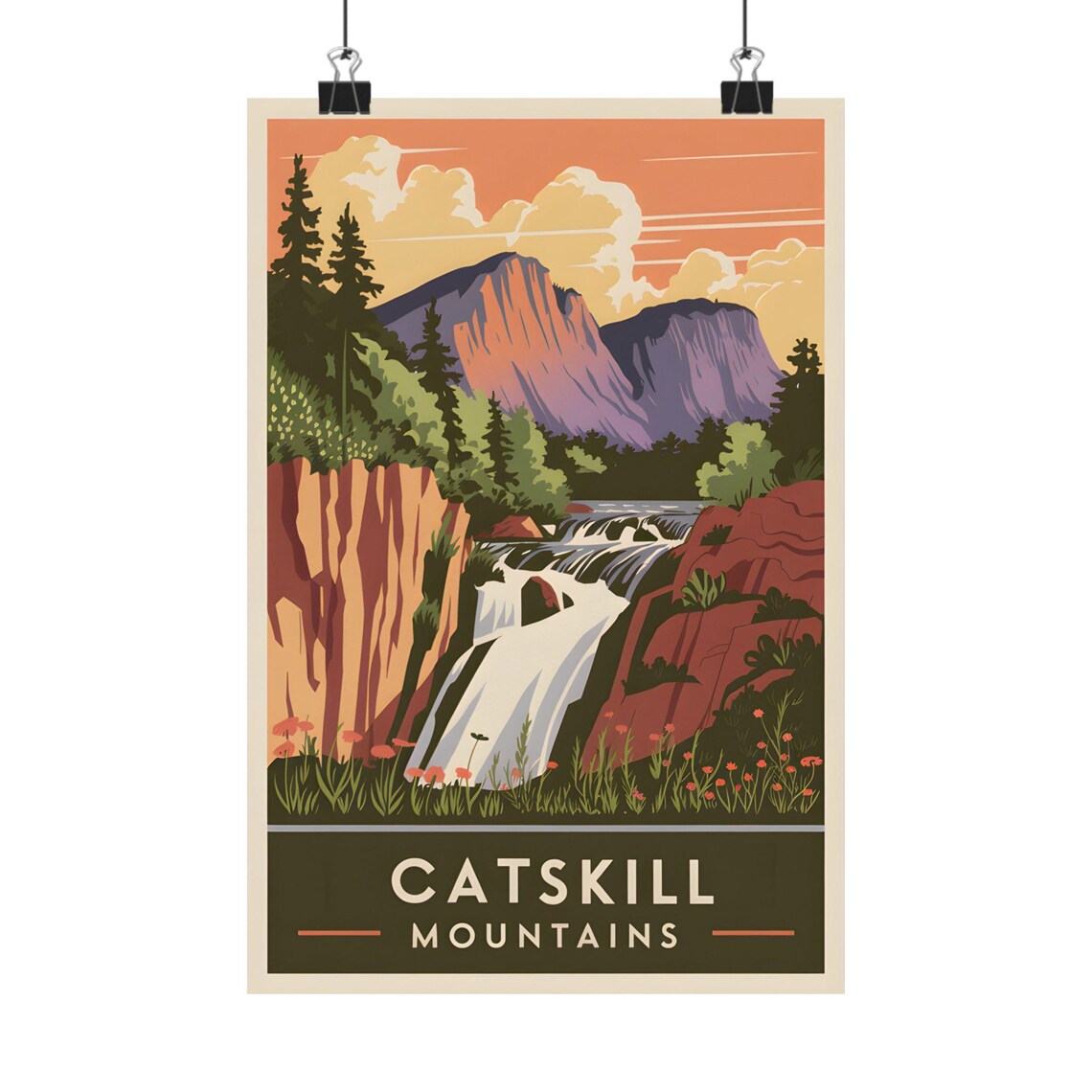 Catskill Mountains Vintage Landscape Art Print