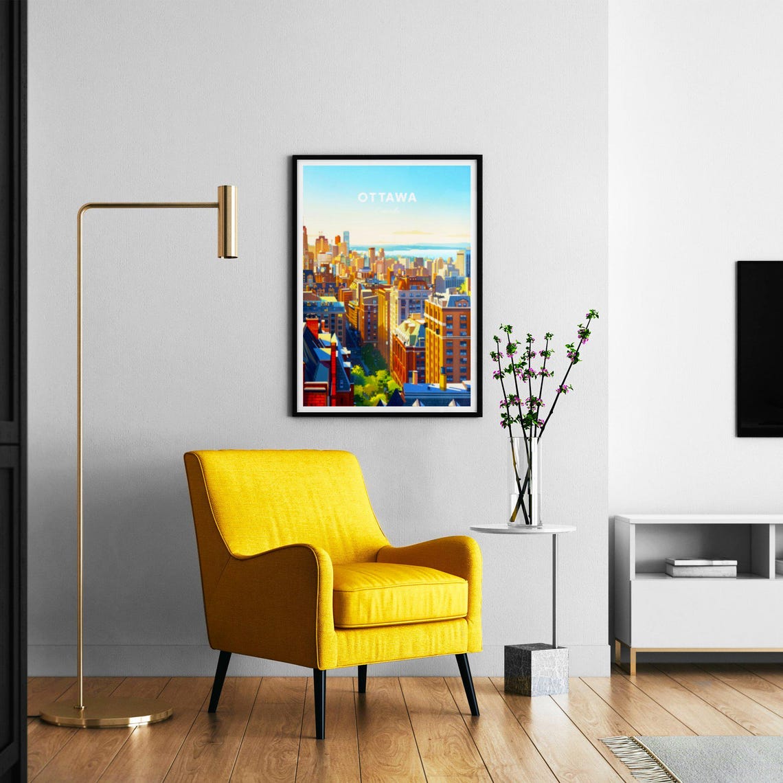 Ottawa Canada Aerial City Skyline Panorama River View Travel Poster - Image 3