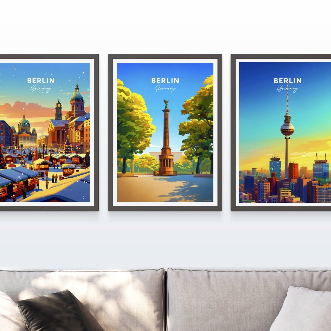 Berlin Germany Victory Column Bright Sunny Park Landmark Poster - Image 3