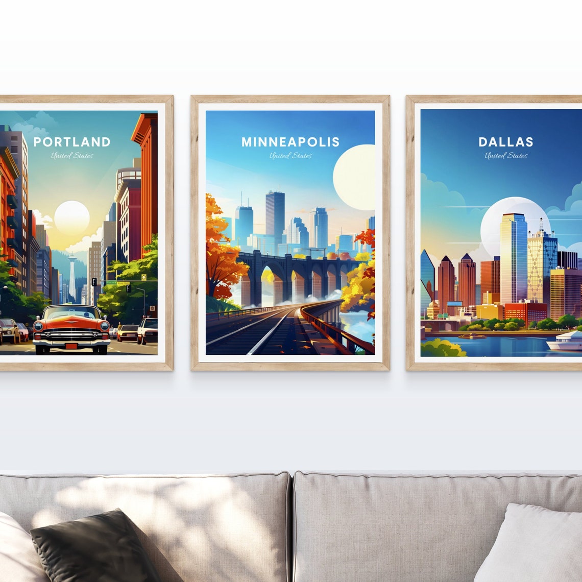Minneapolis Minnesota Autumn Rail Bridge River Scene Travel Poster - Image 4