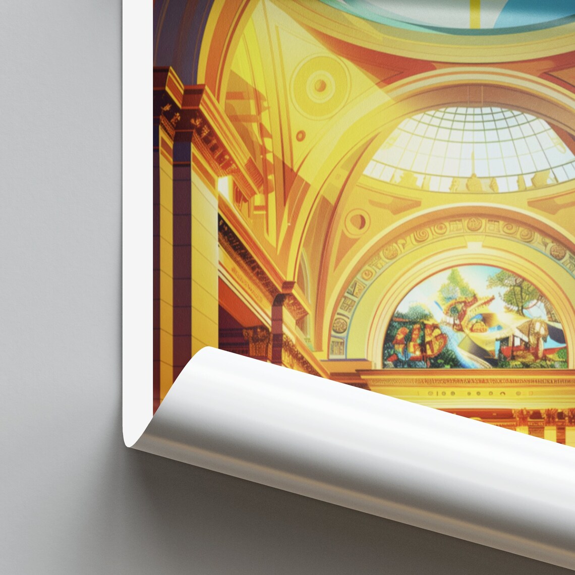 Saint Paul Minnesota Golden Domed Hall Interior Grandeur Art Poster - Image 2