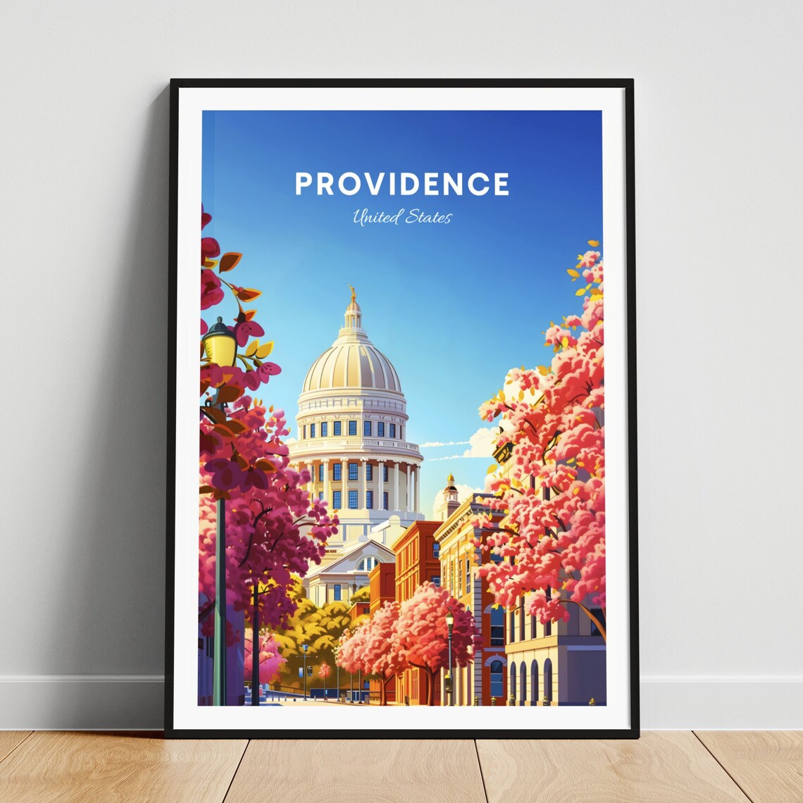 Providence United States State House Dome Spring Blossoms Poster