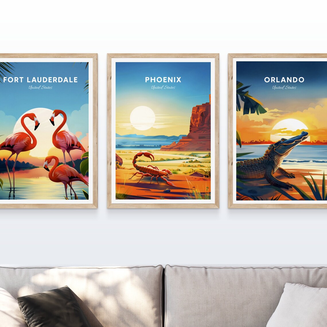Phoenix Arizona Desert Canyon Scorpion Retro Travel Art Poster - Image 4
