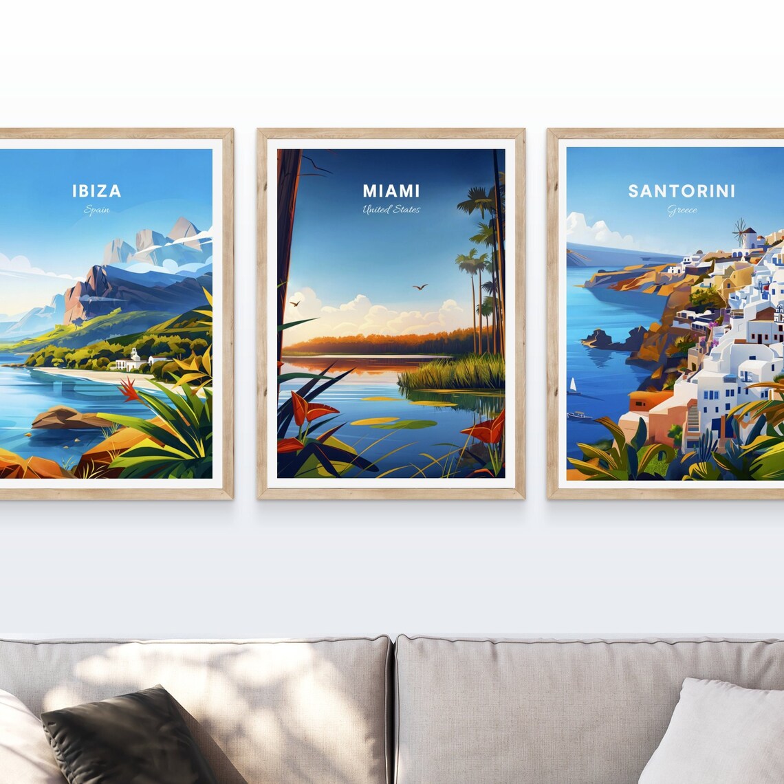 Miami Florida Wetland Lake Palms Birds Sunset Nature Travel Poster - Image 4