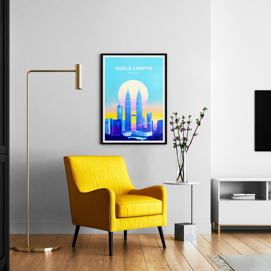 Kuala Lumpur Malaysia Petronas Twin Towers Sunset Skyline Poster - Image 3